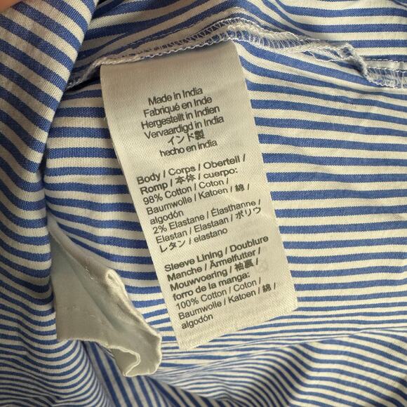 J Crew Striped Bubble Sleeve Mini Shirt Dress US Women's 12 Petite - Picture 5 of 7